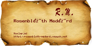 Rosenblüth Medárd névjegykártya